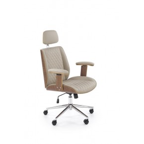 Кресло компьютерное HALMAR TIMBER бежевый/орех